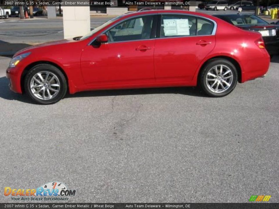 2007 Infiniti G 35 x Sedan Garnet Ember Metallic / Wheat Beige Photo #7