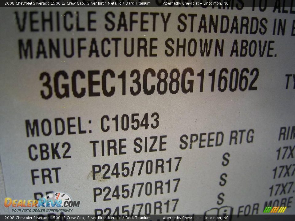2008 Chevrolet Silverado 1500 LS Crew Cab Silver Birch Metallic / Dark Titanium Photo #10