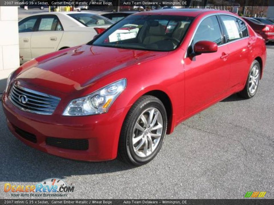 2007 Infiniti G 35 x Sedan Garnet Ember Metallic / Wheat Beige Photo #8