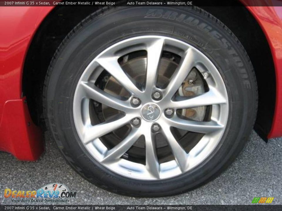 2007 Infiniti G 35 x Sedan Garnet Ember Metallic / Wheat Beige Photo #29