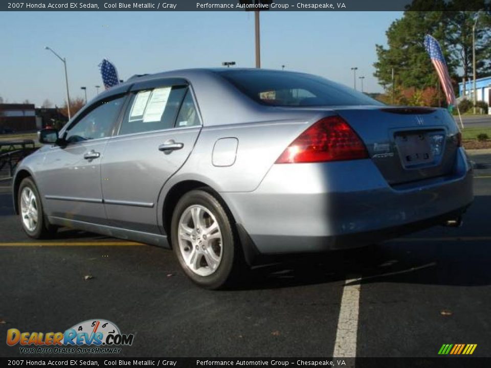 2007 Honda Accord EX Sedan Cool Blue Metallic / Gray Photo #3