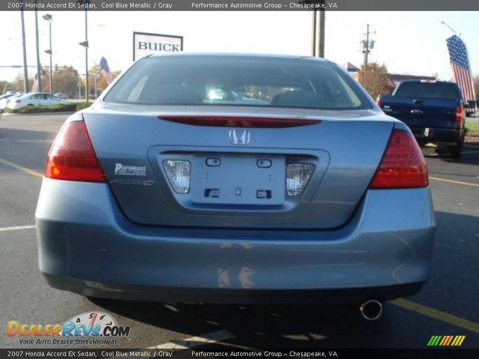 2007 Honda Accord EX Sedan Cool Blue Metallic / Gray Photo #4