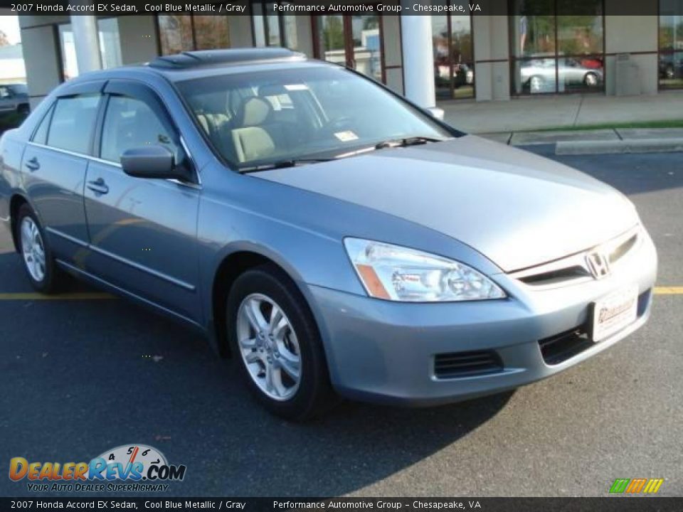 2007 Honda Accord EX Sedan Cool Blue Metallic / Gray Photo #6