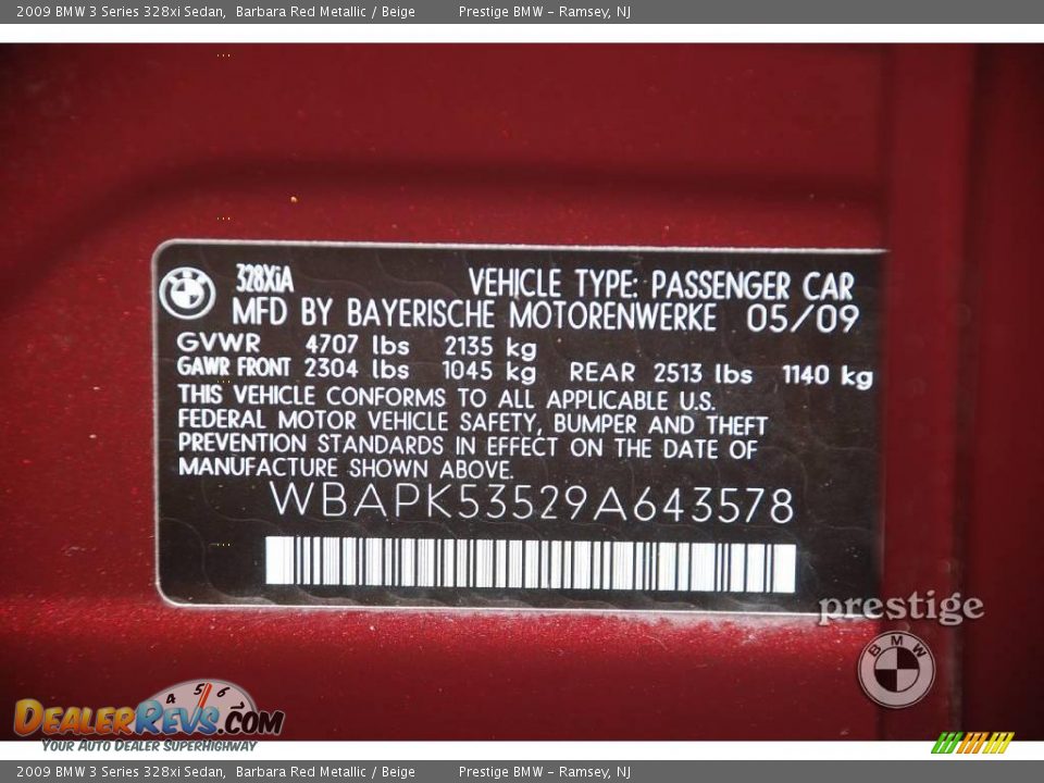 2009 BMW 3 Series 328xi Sedan Barbara Red Metallic / Beige Photo #6