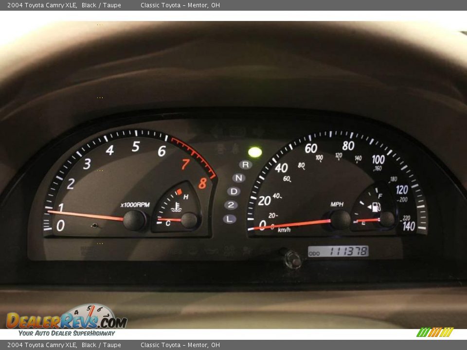 2004 Toyota Camry XLE Black / Taupe Photo #13