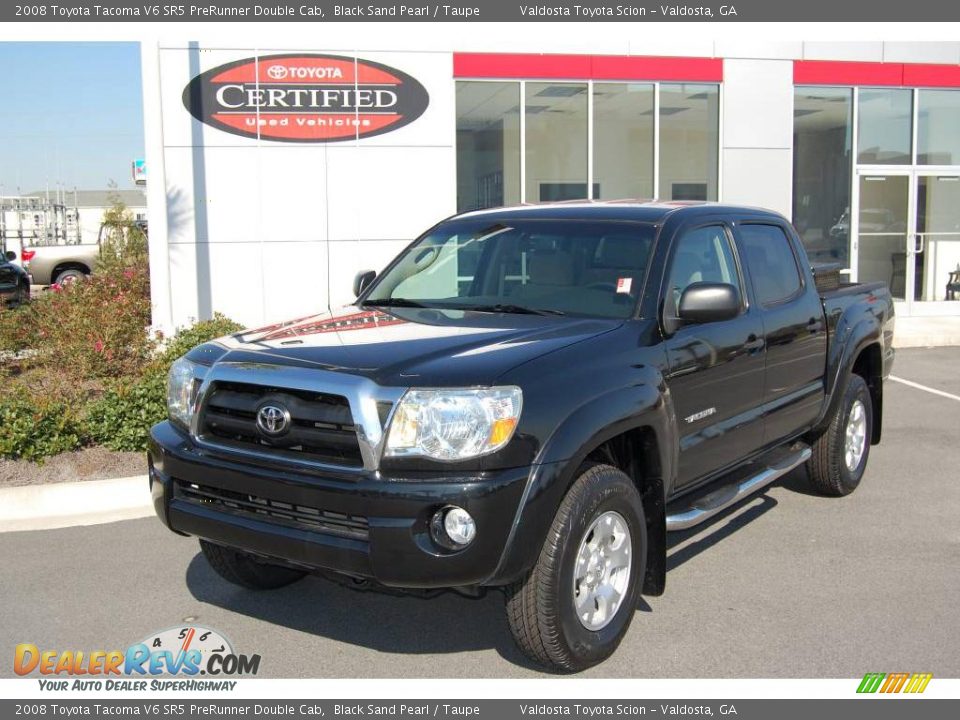 2008 Toyota Tacoma V6 SR5 PreRunner Double Cab Black Sand Pearl / Taupe Photo #1