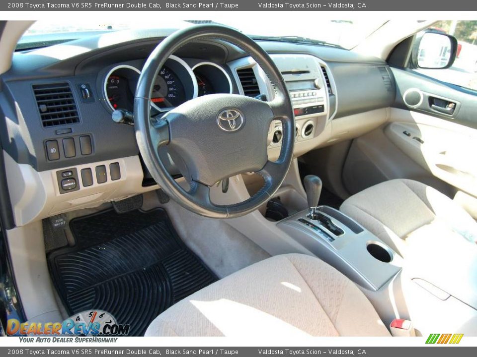 2008 Toyota Tacoma V6 SR5 PreRunner Double Cab Black Sand Pearl / Taupe Photo #12