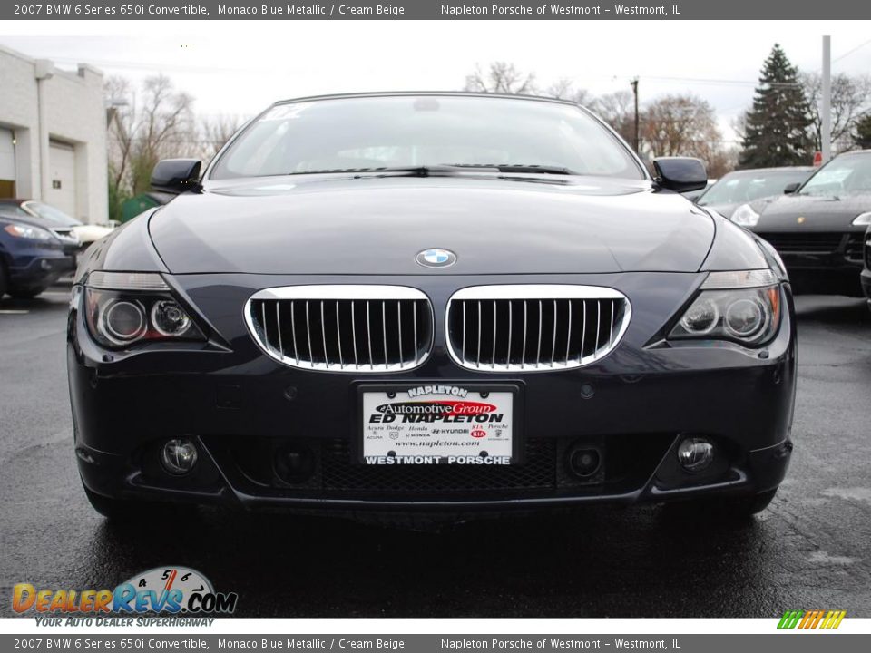 2007 BMW 6 Series 650i Convertible Monaco Blue Metallic / Cream Beige Photo #2