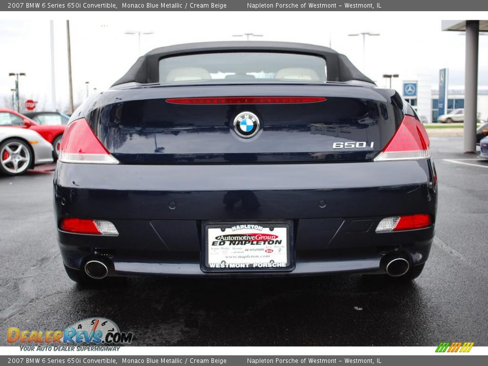2007 BMW 6 Series 650i Convertible Monaco Blue Metallic / Cream Beige Photo #6