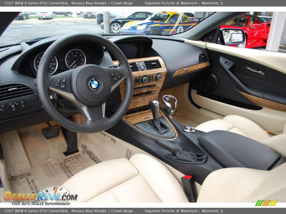 2007 BMW 6 Series 650i Convertible Monaco Blue Metallic / Cream Beige Photo #9