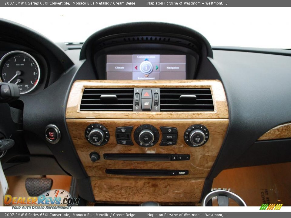2007 BMW 6 Series 650i Convertible Monaco Blue Metallic / Cream Beige Photo #13