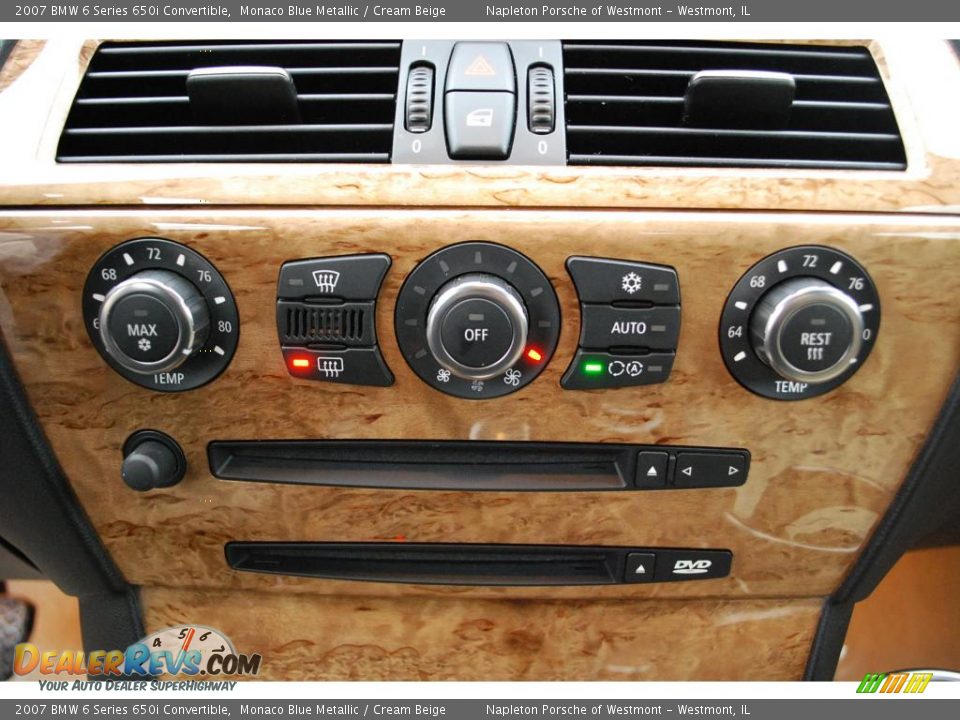 2007 BMW 6 Series 650i Convertible Monaco Blue Metallic / Cream Beige Photo #15