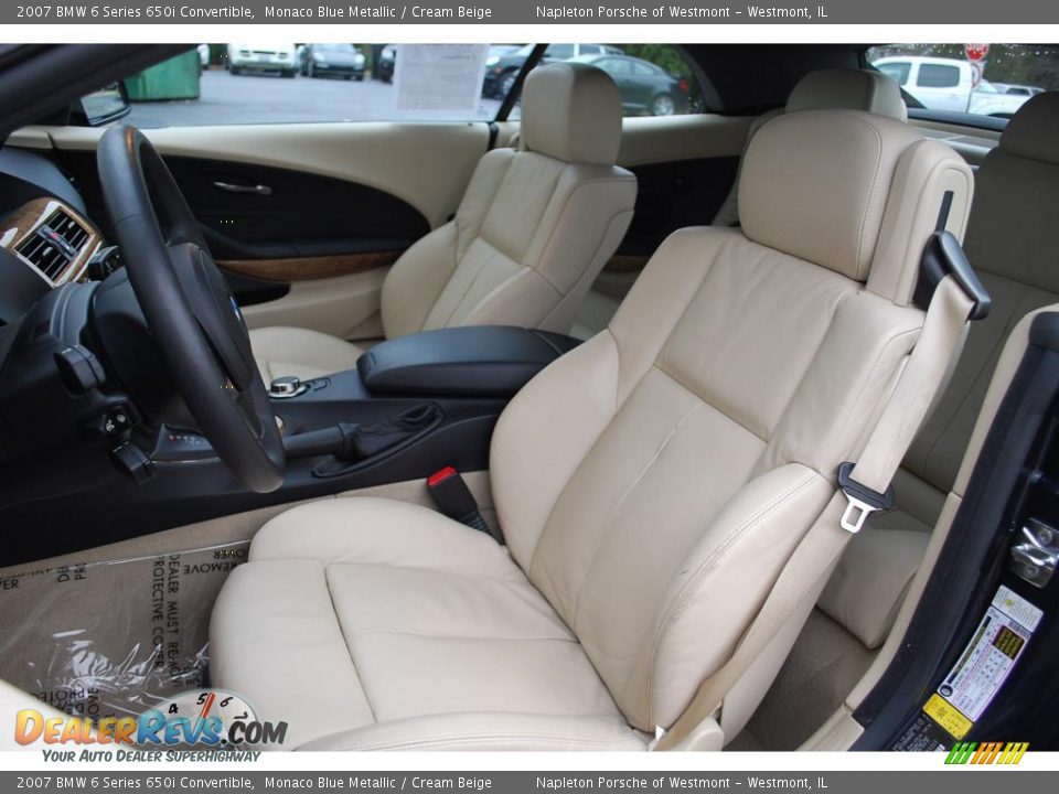 2007 BMW 6 Series 650i Convertible Monaco Blue Metallic / Cream Beige Photo #16