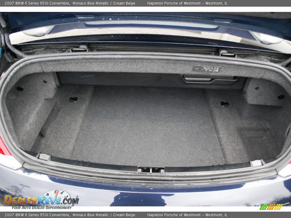 2007 BMW 6 Series 650i Convertible Monaco Blue Metallic / Cream Beige Photo #20