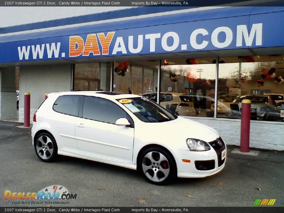 2007 Volkswagen GTI 2 Door Candy White / Interlagos Plaid Cloth Photo #1