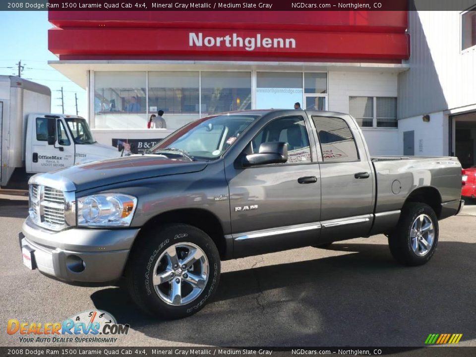 2008 Dodge Ram 1500 Laramie Quad Cab 4x4 Mineral Gray Metallic / Medium Slate Gray Photo #1