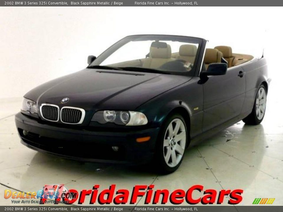 2002 BMW 3 Series 325i Convertible Black Sapphire Metallic / Beige Photo #1
