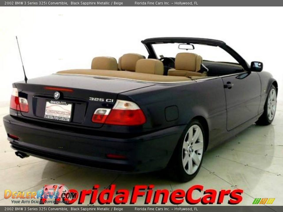 2002 BMW 3 Series 325i Convertible Black Sapphire Metallic / Beige Photo #2