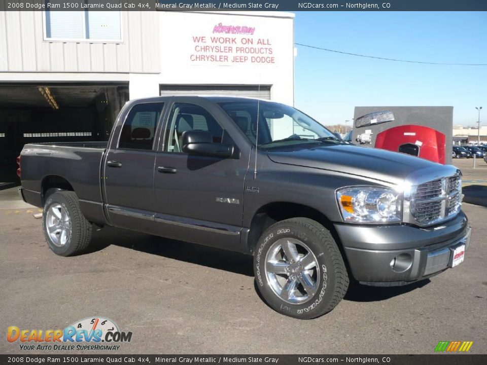 2008 Dodge Ram 1500 Laramie Quad Cab 4x4 Mineral Gray Metallic / Medium Slate Gray Photo #3