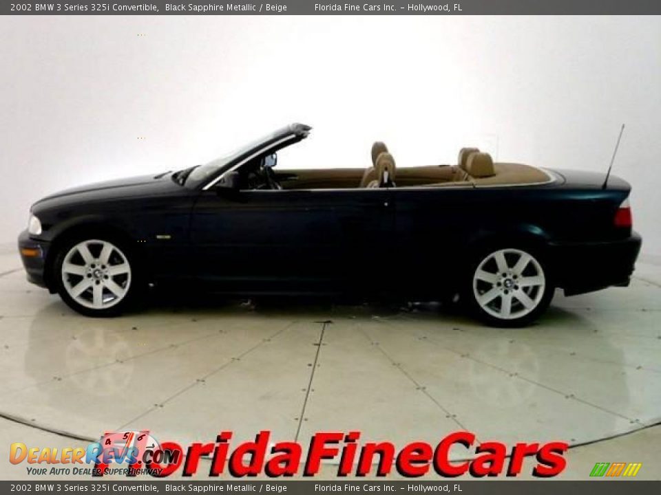 2002 BMW 3 Series 325i Convertible Black Sapphire Metallic / Beige Photo #3