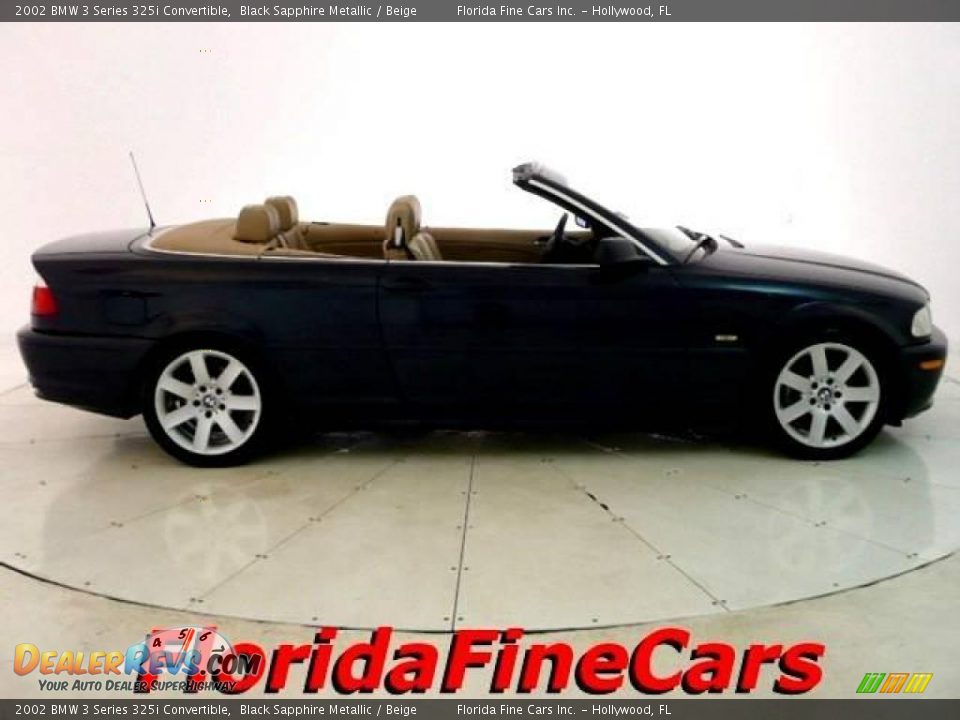 2002 BMW 3 Series 325i Convertible Black Sapphire Metallic / Beige Photo #4