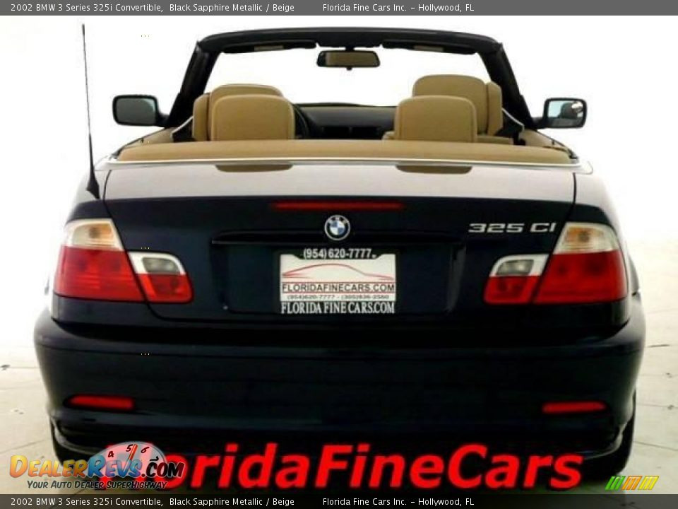 2002 BMW 3 Series 325i Convertible Black Sapphire Metallic / Beige Photo #6