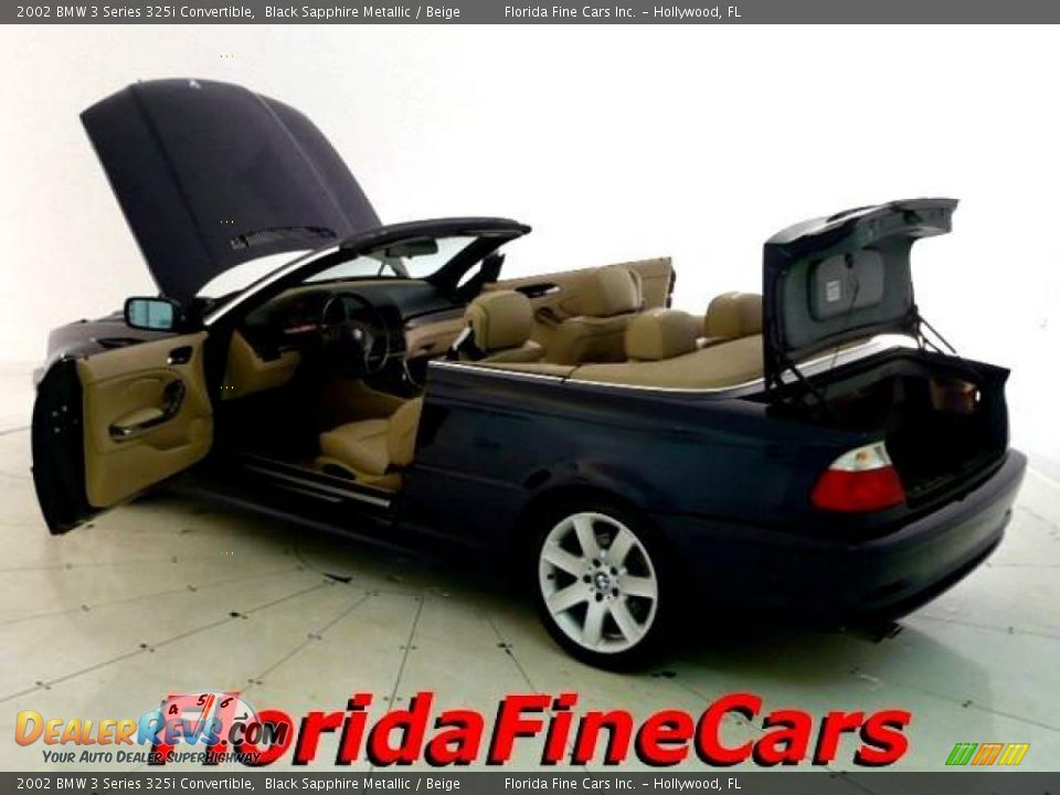 2002 BMW 3 Series 325i Convertible Black Sapphire Metallic / Beige Photo #8