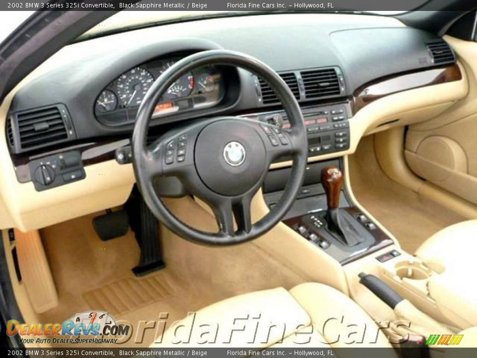 2002 BMW 3 Series 325i Convertible Black Sapphire Metallic / Beige Photo #13