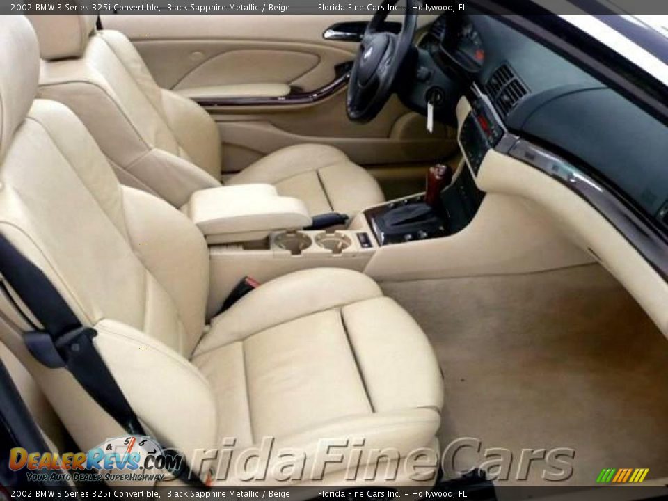 2002 BMW 3 Series 325i Convertible Black Sapphire Metallic / Beige Photo #14