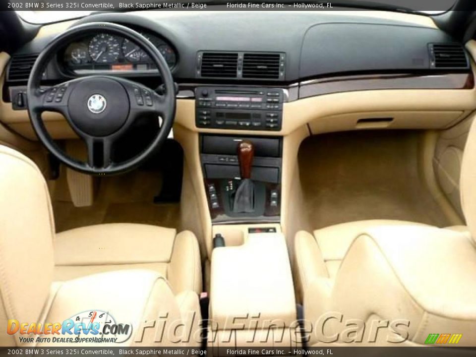 2002 BMW 3 Series 325i Convertible Black Sapphire Metallic / Beige Photo #16