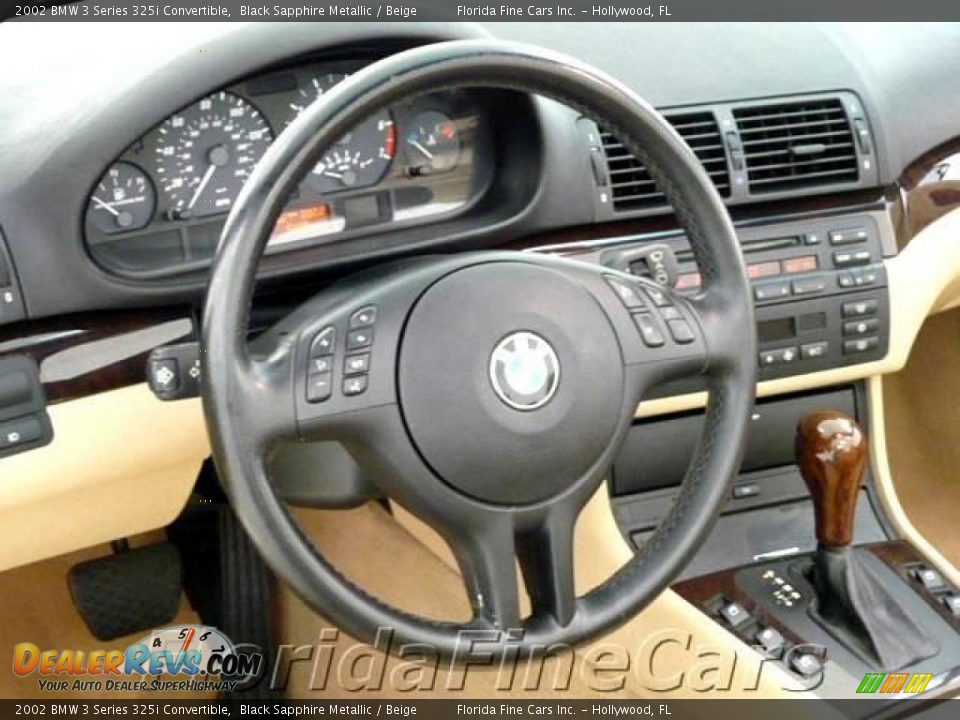 2002 BMW 3 Series 325i Convertible Black Sapphire Metallic / Beige Photo #17