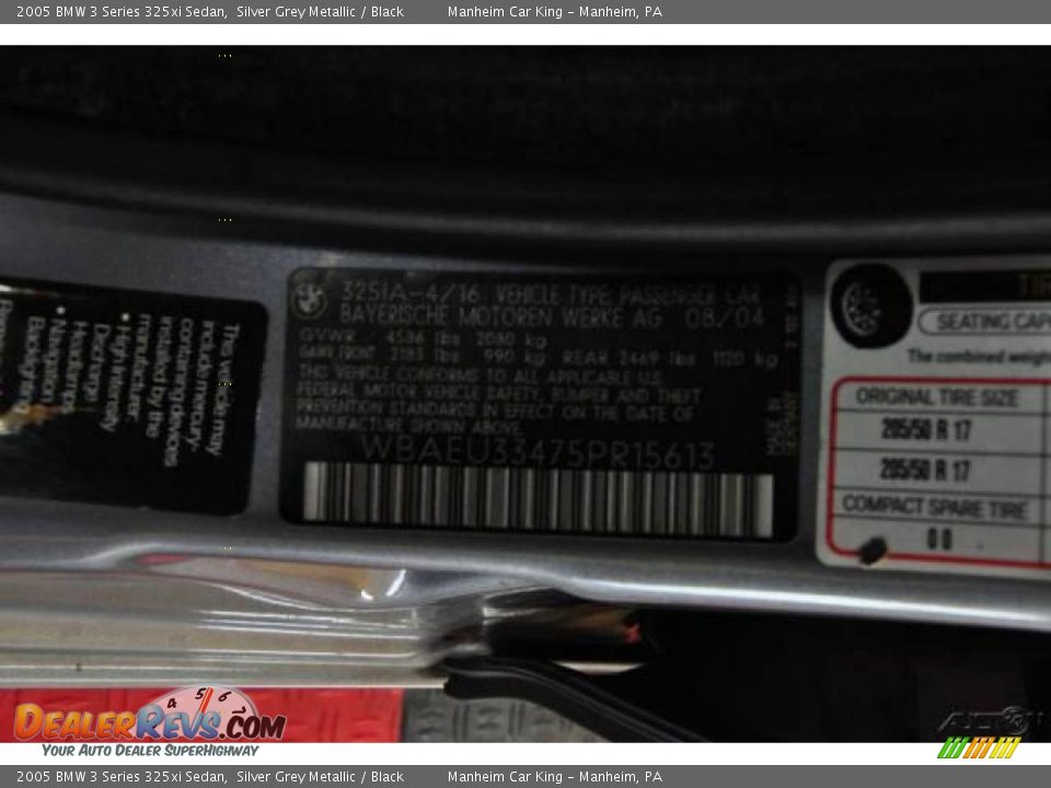2005 BMW 3 Series 325xi Sedan Silver Grey Metallic / Black Photo #12