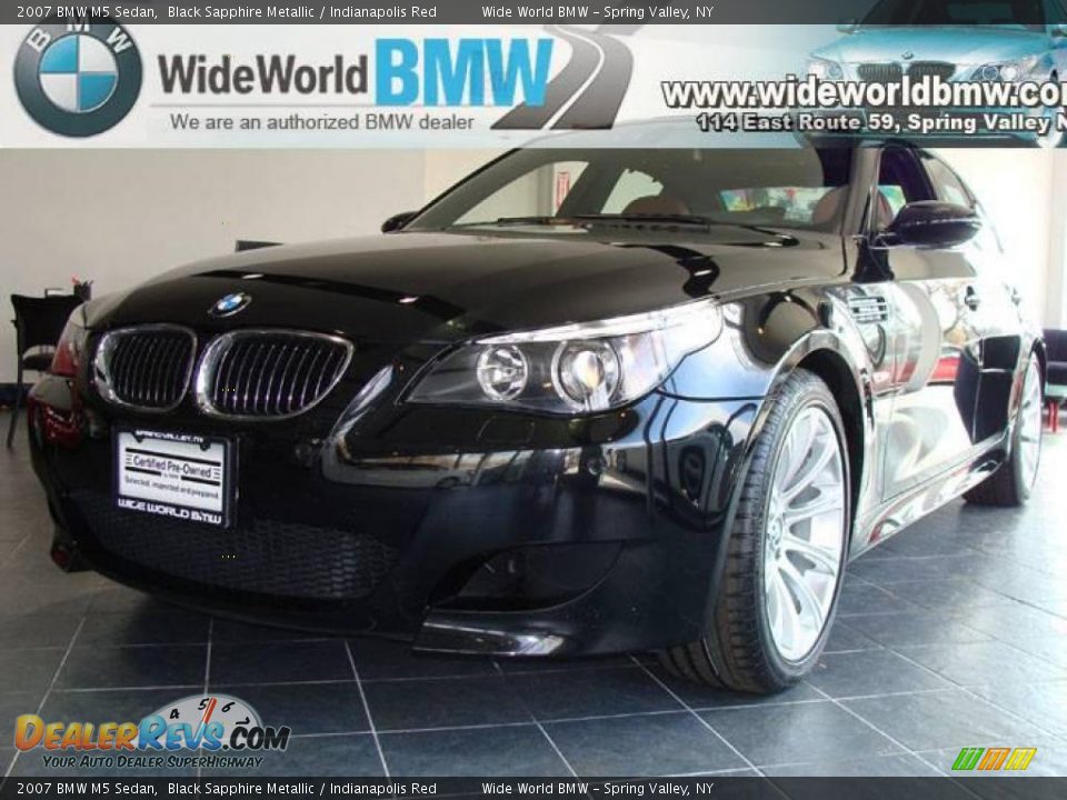 2007 BMW M5 Sedan Black Sapphire Metallic / Indianapolis Red Photo #1