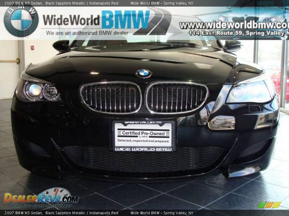 2007 BMW M5 Sedan Black Sapphire Metallic / Indianapolis Red Photo #2