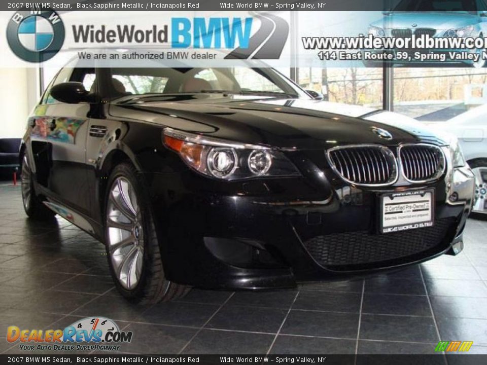 2007 BMW M5 Sedan Black Sapphire Metallic / Indianapolis Red Photo #3