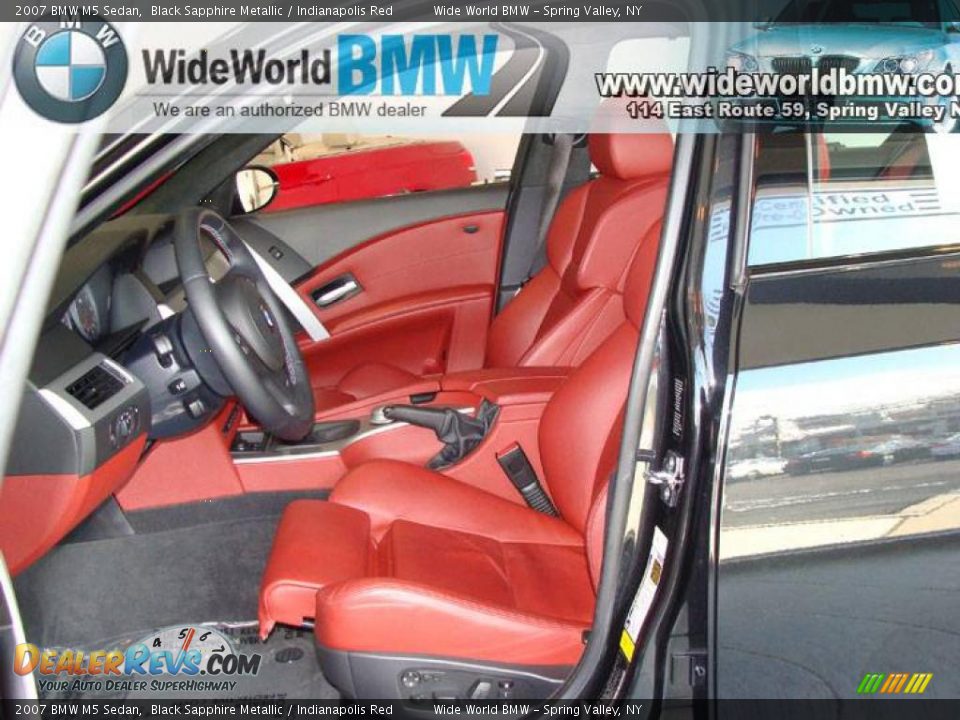 2007 BMW M5 Sedan Black Sapphire Metallic / Indianapolis Red Photo #9