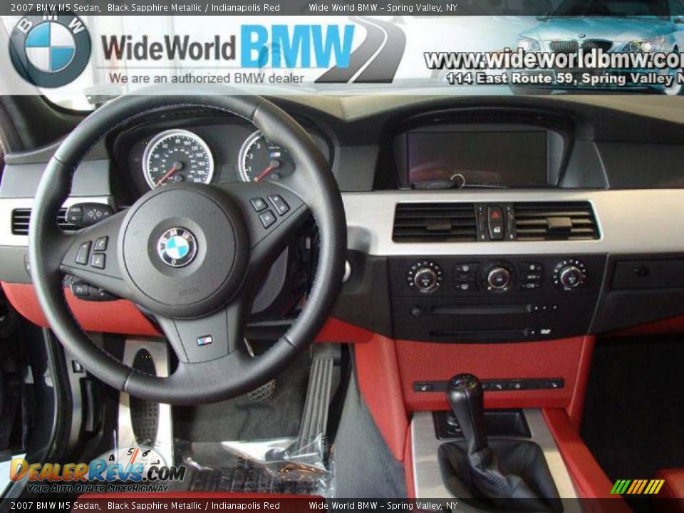 2007 BMW M5 Sedan Black Sapphire Metallic / Indianapolis Red Photo #12