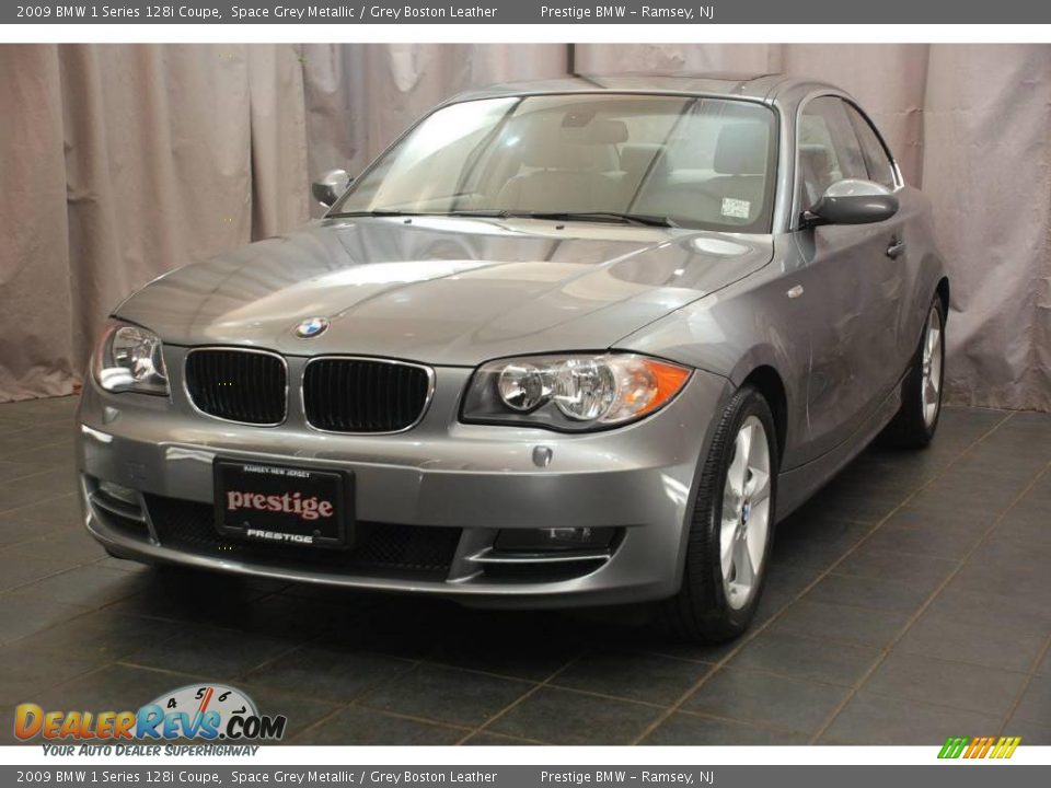 2009 BMW 1 Series 128i Coupe Space Grey Metallic / Grey Boston Leather Photo #1