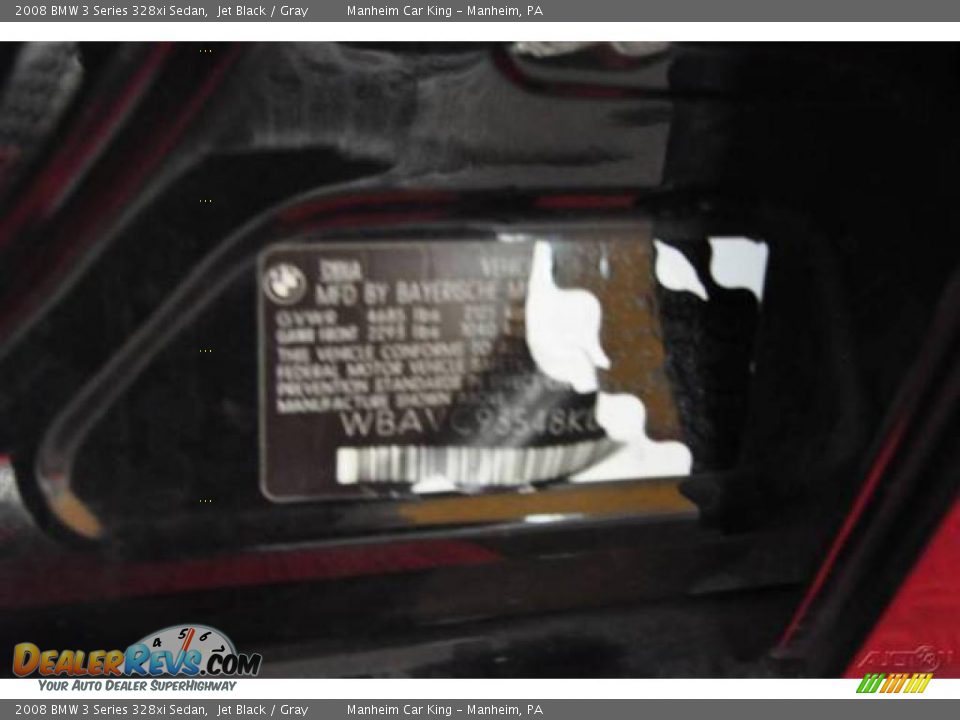 2008 BMW 3 Series 328xi Sedan Jet Black / Gray Photo #12