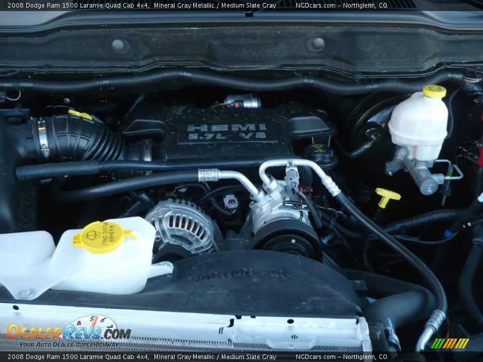 2008 Dodge Ram 1500 Laramie Quad Cab 4x4 Mineral Gray Metallic / Medium Slate Gray Photo #12
