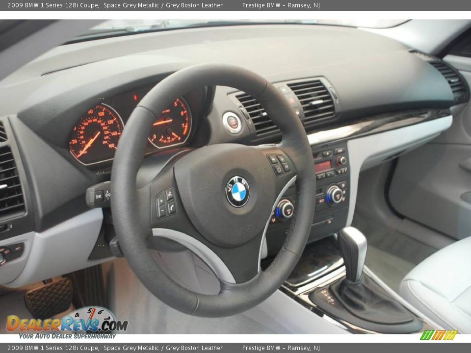 2009 BMW 1 Series 128i Coupe Space Grey Metallic / Grey Boston Leather Photo #3