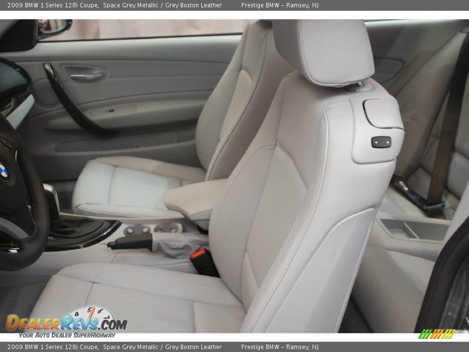 2009 BMW 1 Series 128i Coupe Space Grey Metallic / Grey Boston Leather Photo #4