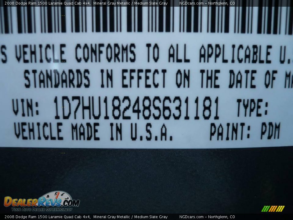 2008 Dodge Ram 1500 Laramie Quad Cab 4x4 Mineral Gray Metallic / Medium Slate Gray Photo #13