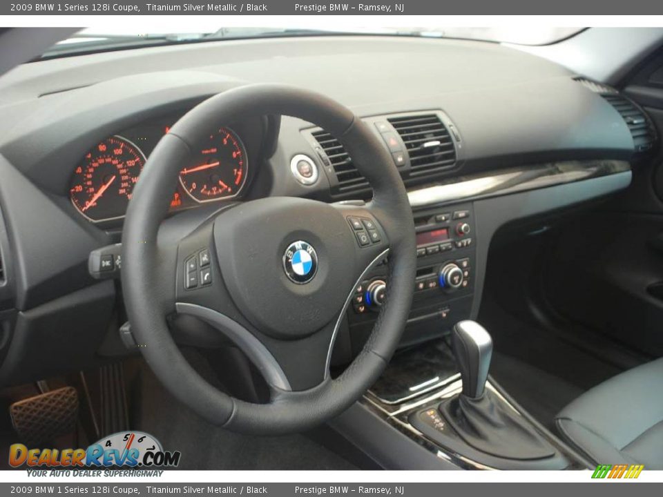 2009 BMW 1 Series 128i Coupe Titanium Silver Metallic / Black Photo #3