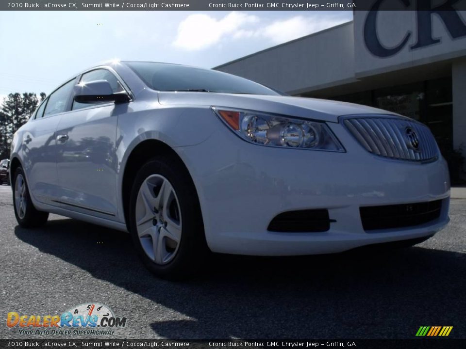2010 Buick LaCrosse CX Summit White / Cocoa/Light Cashmere Photo #2