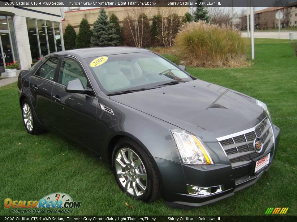 2008 Cadillac CTS 4 AWD Sedan Thunder Gray Chromaflair / Light Titanium/Ebony Photo #3