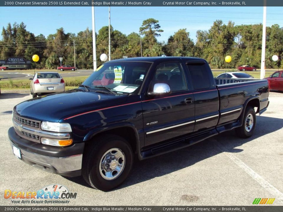 2000 Chevrolet Silverado 2500 LS Extended Cab Indigo Blue Metallic / Medium Gray Photo #1