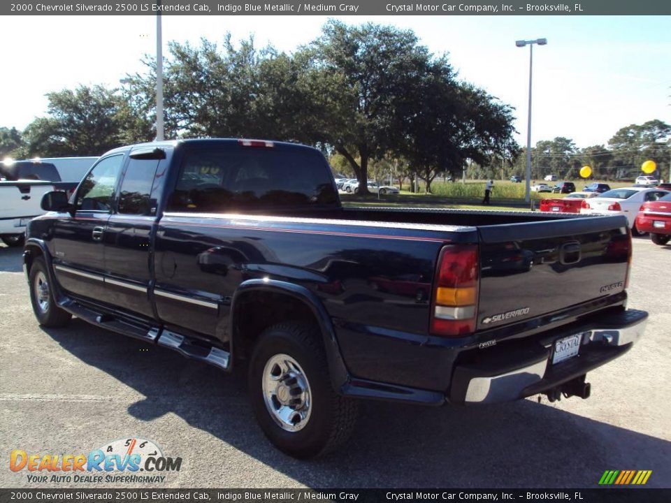 2000 Chevrolet Silverado 2500 LS Extended Cab Indigo Blue Metallic / Medium Gray Photo #3