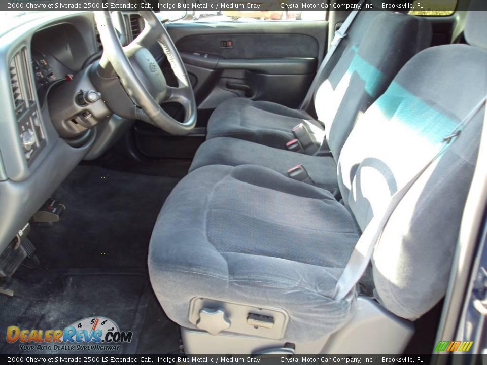 2000 Chevrolet Silverado 2500 LS Extended Cab Indigo Blue Metallic / Medium Gray Photo #4