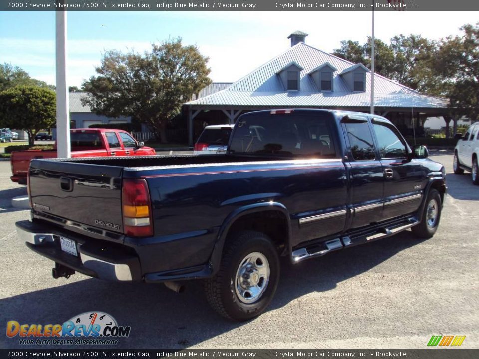 2000 Chevrolet Silverado 2500 LS Extended Cab Indigo Blue Metallic / Medium Gray Photo #8